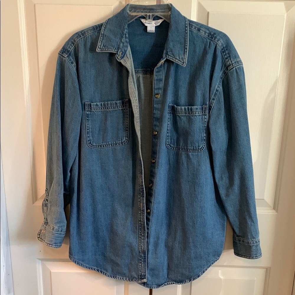 Blue Denim Button-Up Shirt
